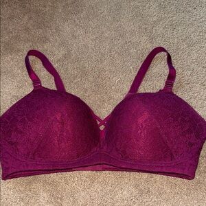 Lace Women's Bra - Rich Burgundy